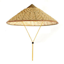 Load image into Gallery viewer, Vietnamese Japanese Coolie Straw Bamboo Cone Sun Hat